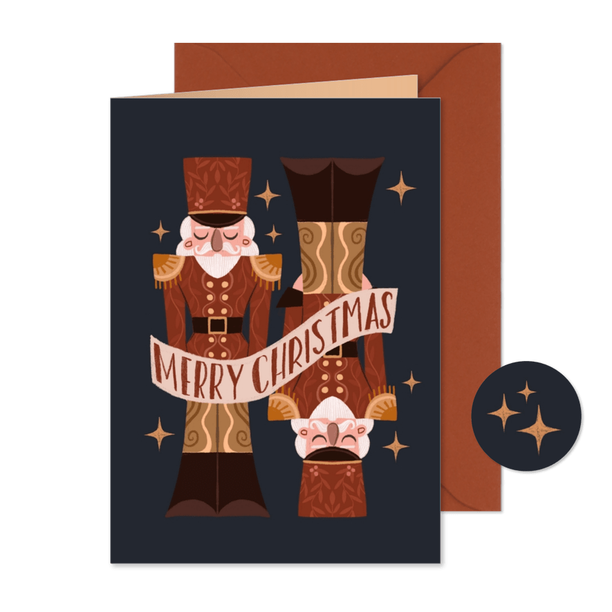 Nostalgische Weihnachtskarte Nussknacker - Karteneindruck
