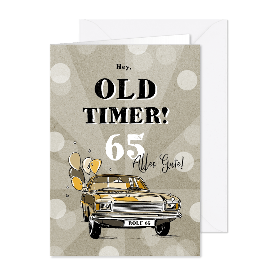 Oldtimer Geburtstagskarte - Karteneindruck