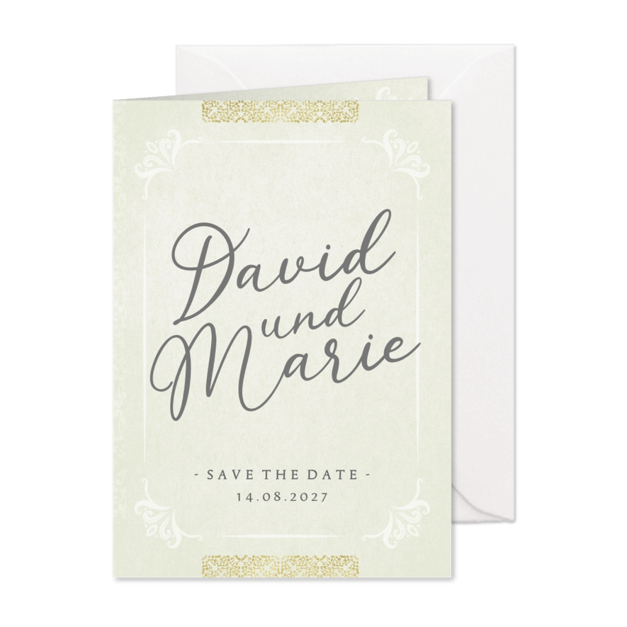 Orientalische Save-the-Date-Karte Hochzeit - Karteneindruck
