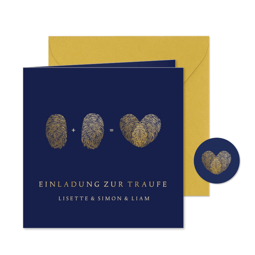 Originelle Einladung Traufe mit Fingerabdruck - Karteneindruck