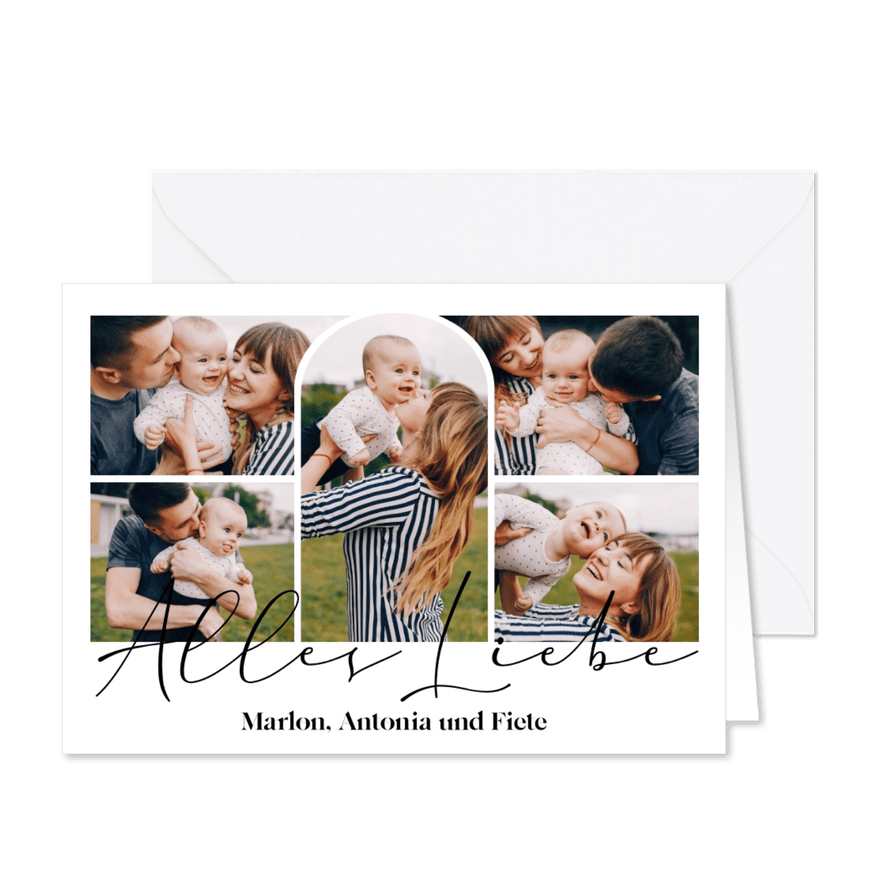 Originelle Fotokarte 'Alles Liebe' - Karteneindruck