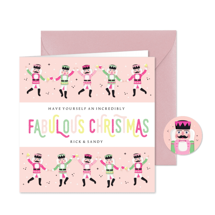 Originelle Weihnachtskarte tanzende Nussknacker - Karteneindruck
