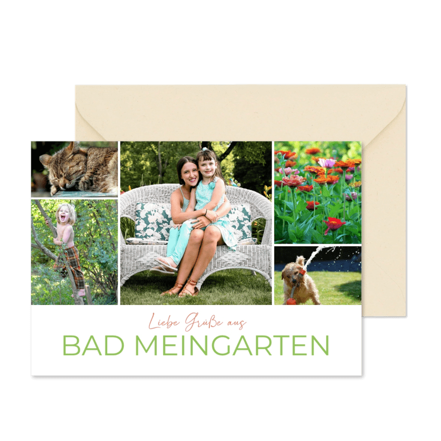 Postkarte Fotos Urlaub im Garten - Karteneindruck