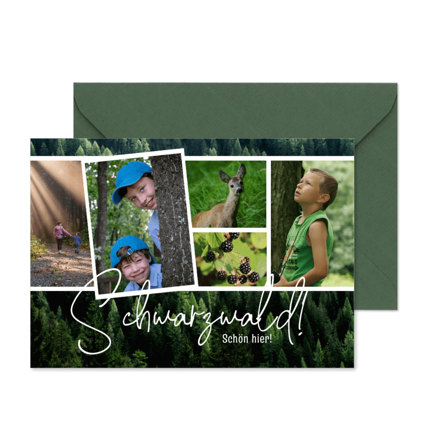 Postkarte Schwarzwald Urlaub mit eigenen Fotos - Karteneindruck