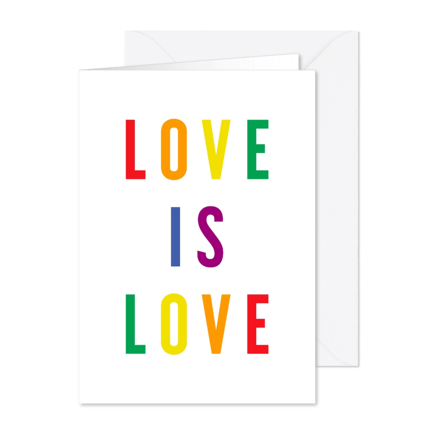 Regenbogen-Karte 'Love is love' - Karteneindruck