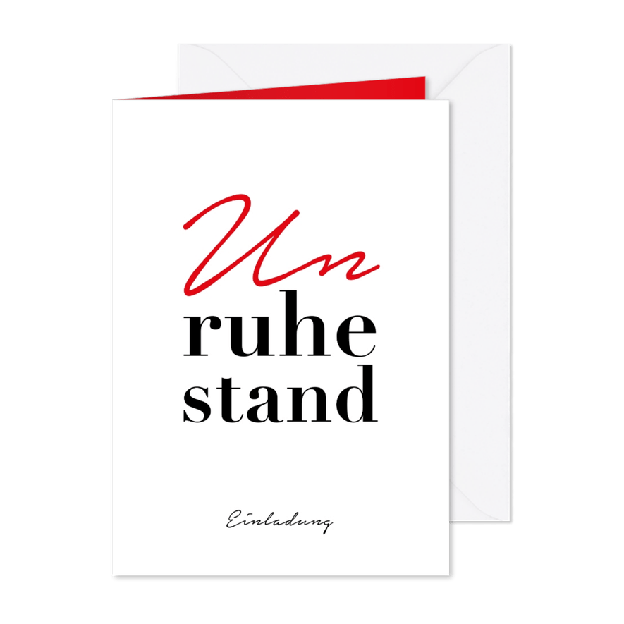 Rentenfeier-Einladung zum Unruhestand - Karteneindruck