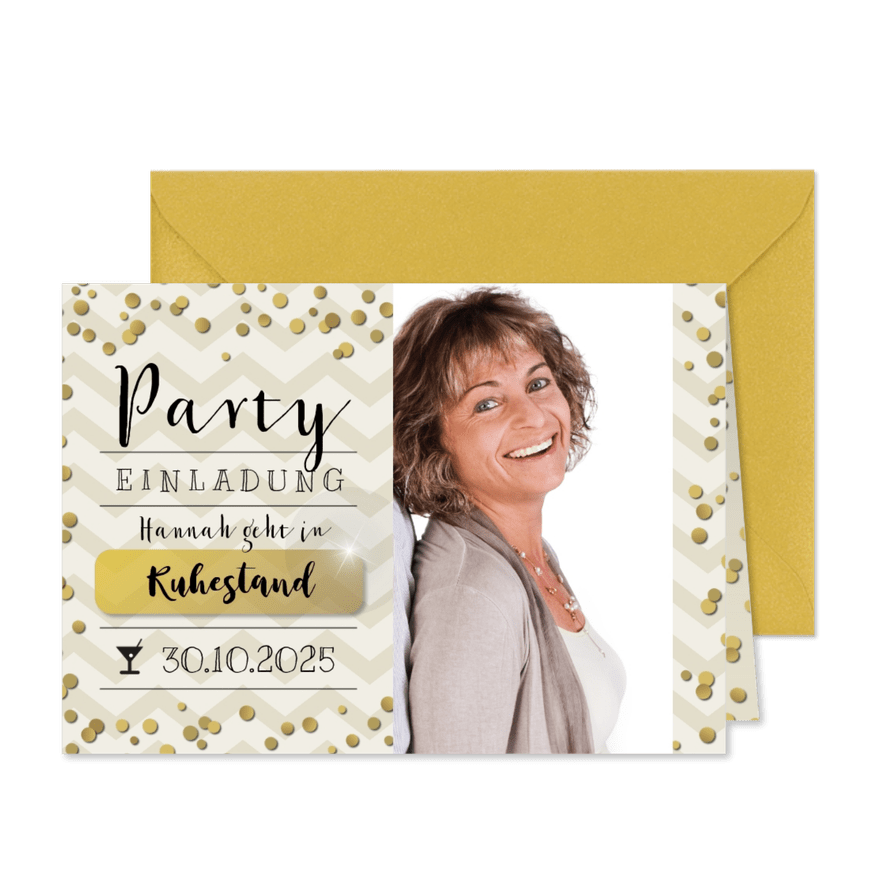 Ruhestand-Party champagner - Karteneindruck
