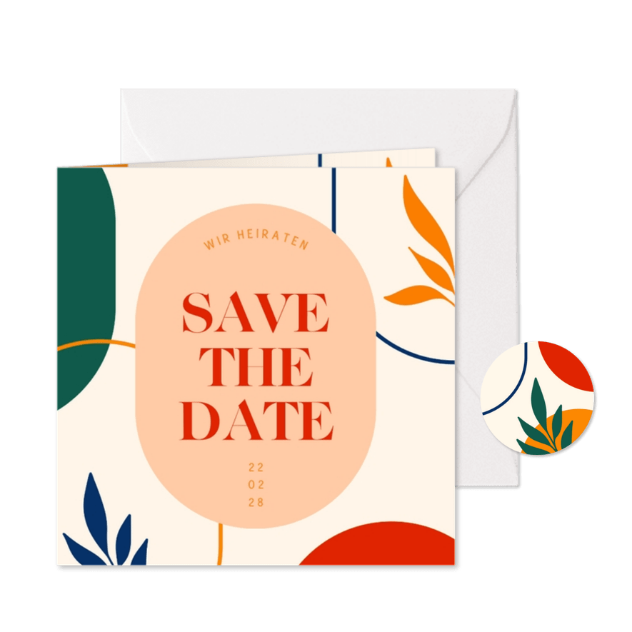 Save-the-Date-Karte Abstrakte Kunst - Karteneindruck
