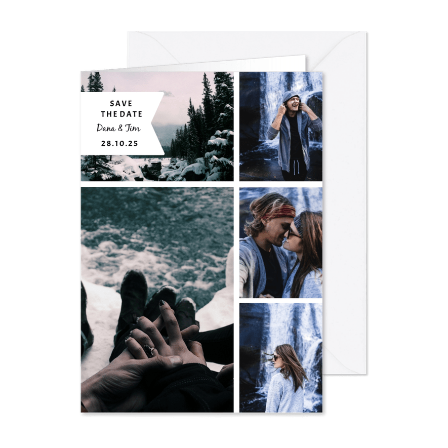 Save-the-Date-Karte Fotocollage - Karteneindruck
