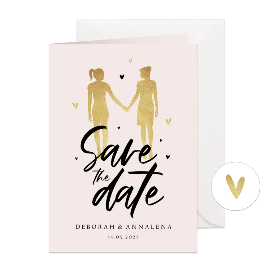 Save-the-Date-Karte Frauen in Silhouette - Karteneindruck
