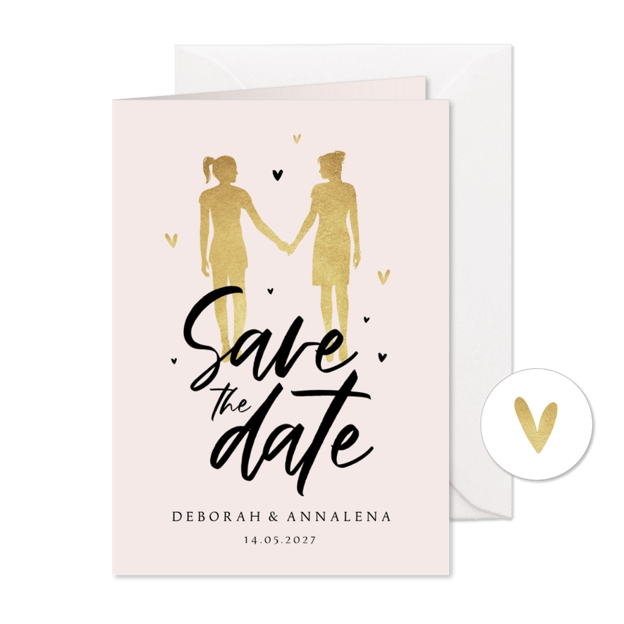 Save-the-Date-Karte Frauen in Silhouette - Karteneindruck