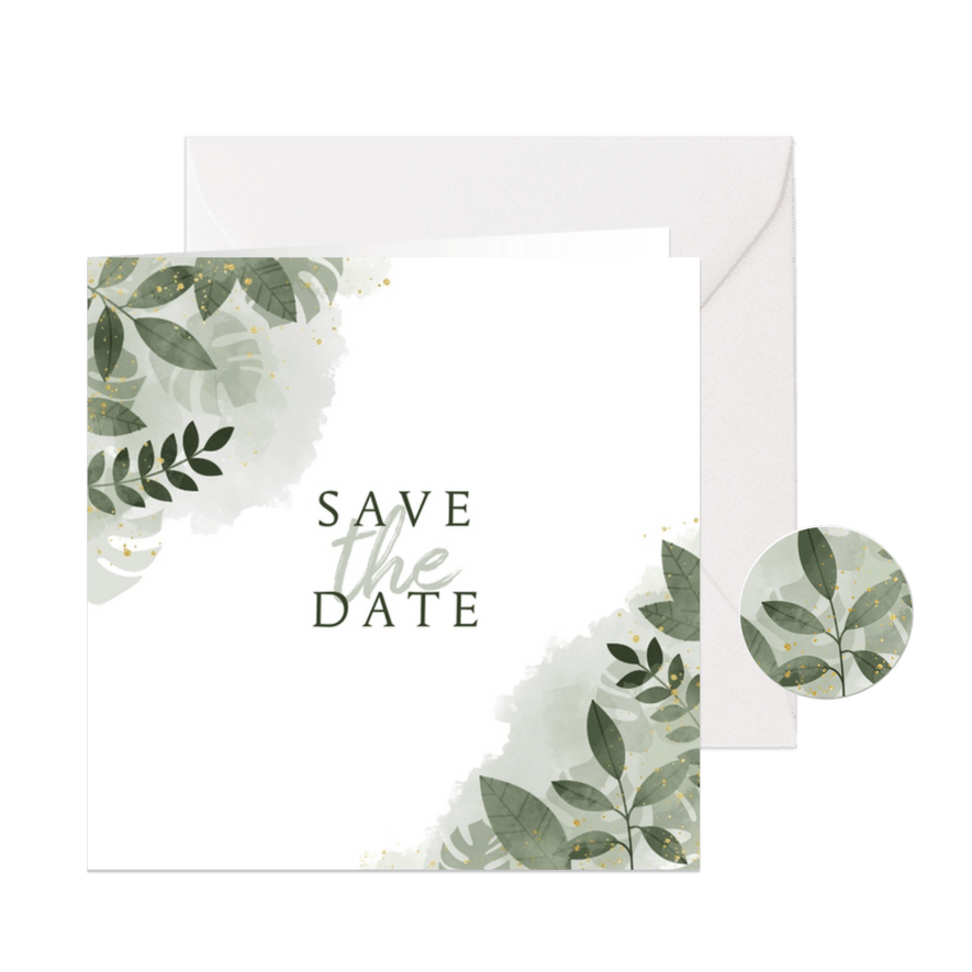 Save-the-Date-Karte Hochzeit botanisch mit eigenem Foto - Karteneindruck
