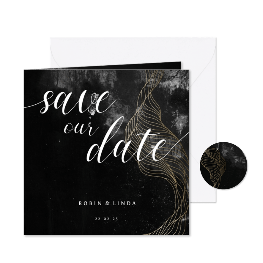 Save-the-Date-Karte Hochzeit elegant-industriell - Karteneindruck