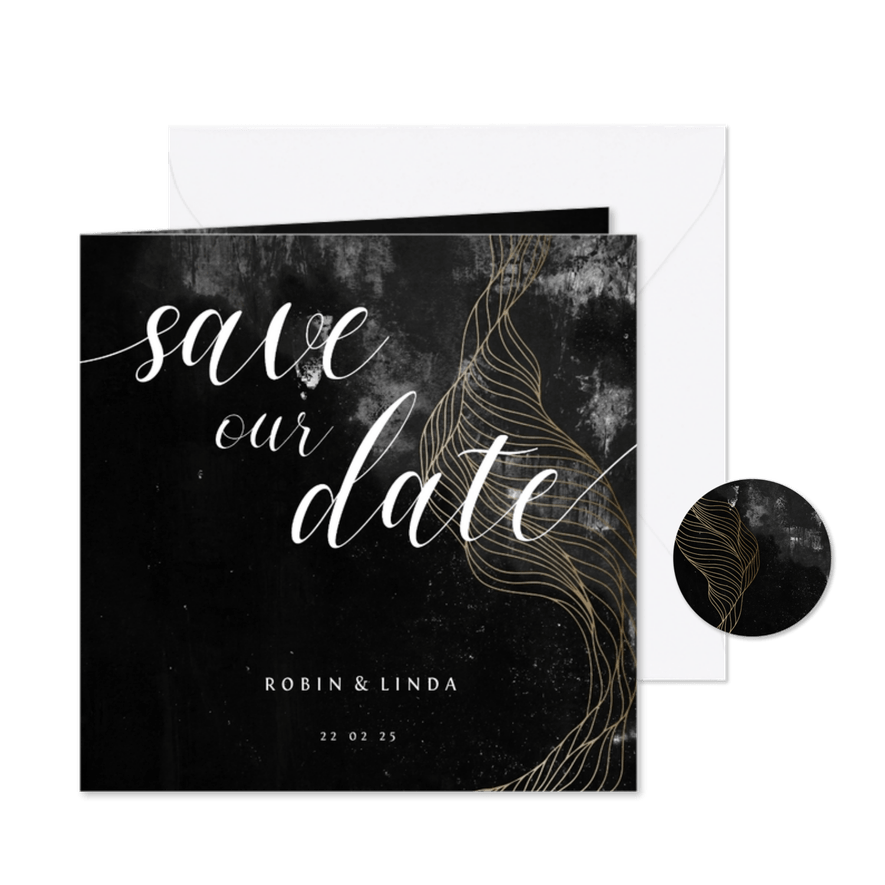 Save-the-Date-Karte Hochzeit elegant-industriell - Karteneindruck