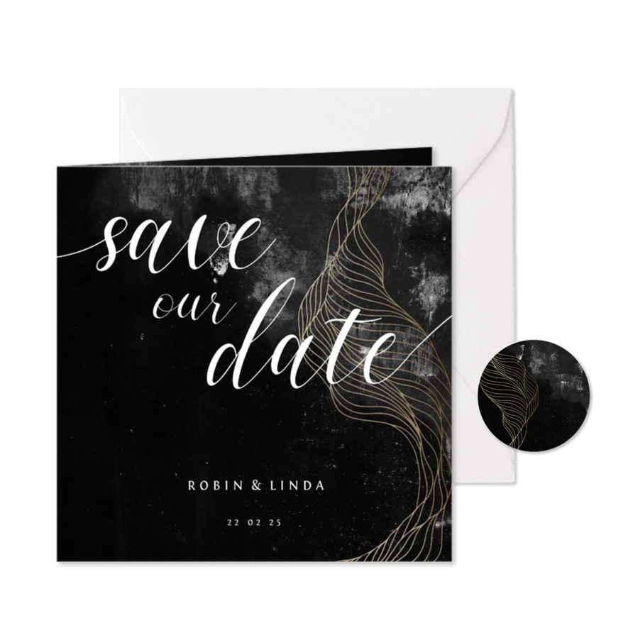 Save-the-Date-Karte Hochzeit elegant-industriell - Karteneindruck
