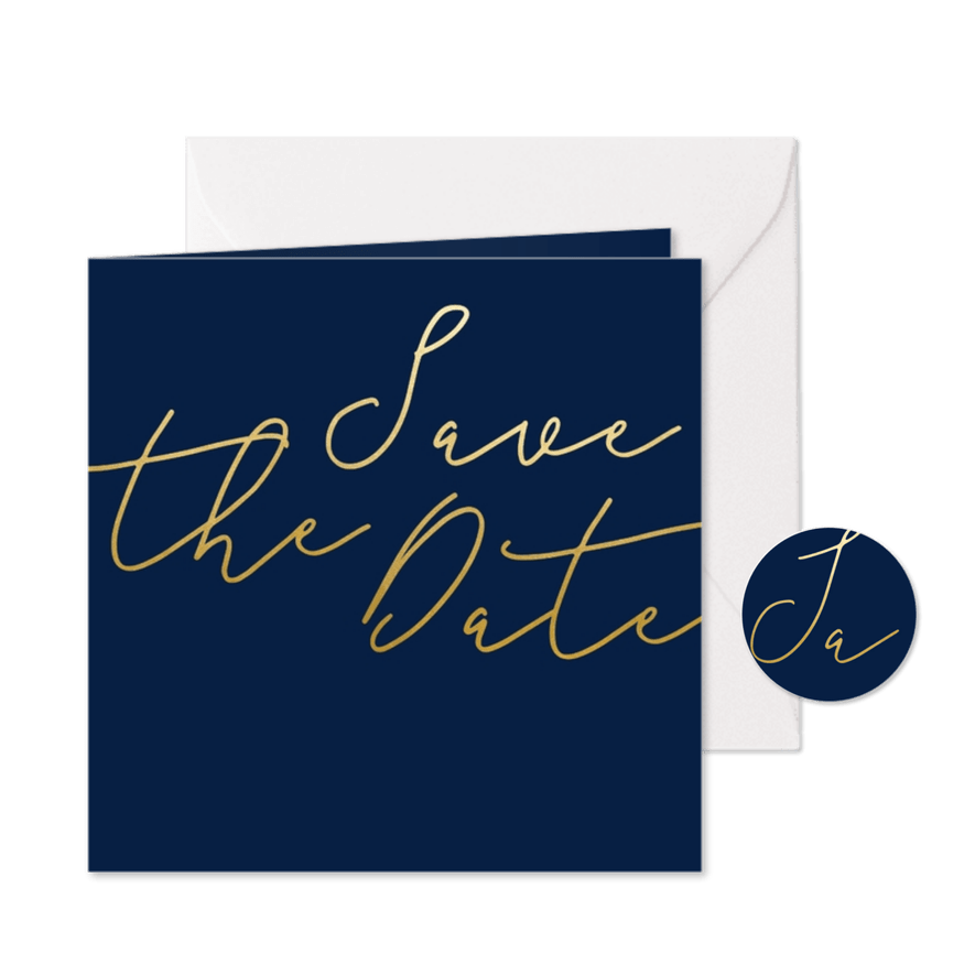 Save-the-Date-Karte Hochzeit Goldene Schrift - Karteneindruck
