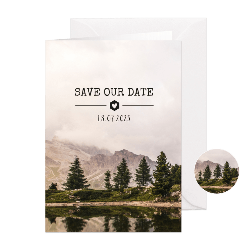 Save-the-Date-Karte Hochzeit Landschaftsfoto - Karteneindruck
