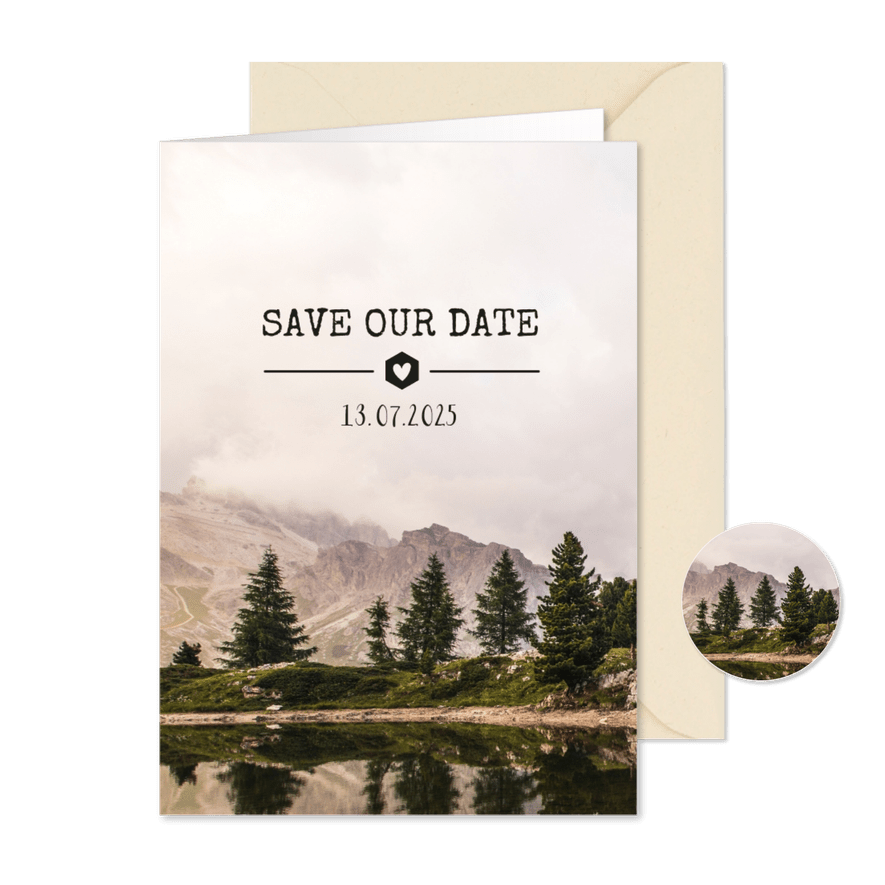 Save-the-Date-Karte Hochzeit Landschaftsfoto - Karteneindruck