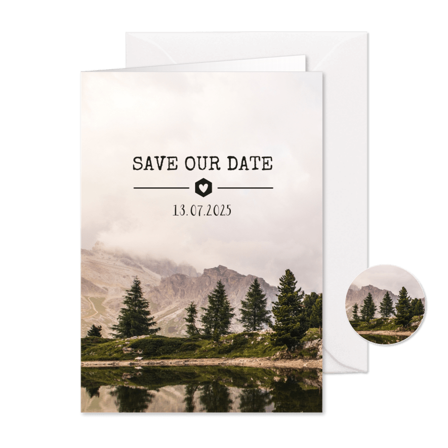 Save-the-Date-Karte Hochzeit Landschaftsfoto - Karteneindruck
