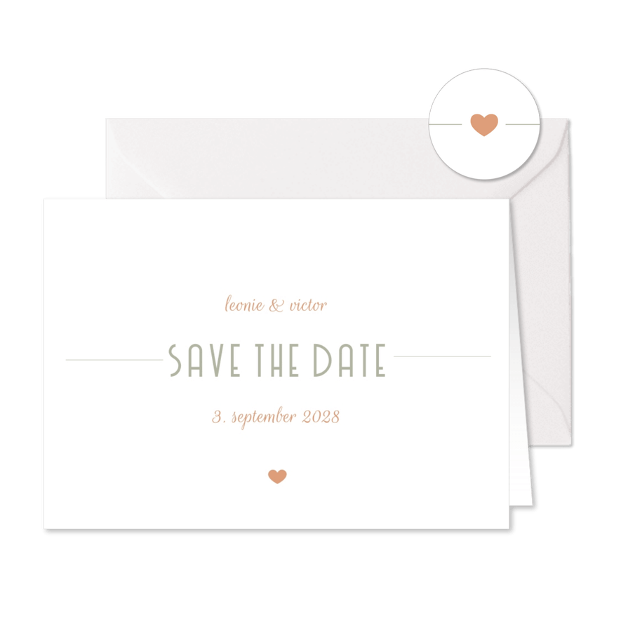 Save-the-Date-Karte Hochzeitsdatum moderne Klassik - Karteneindruck
