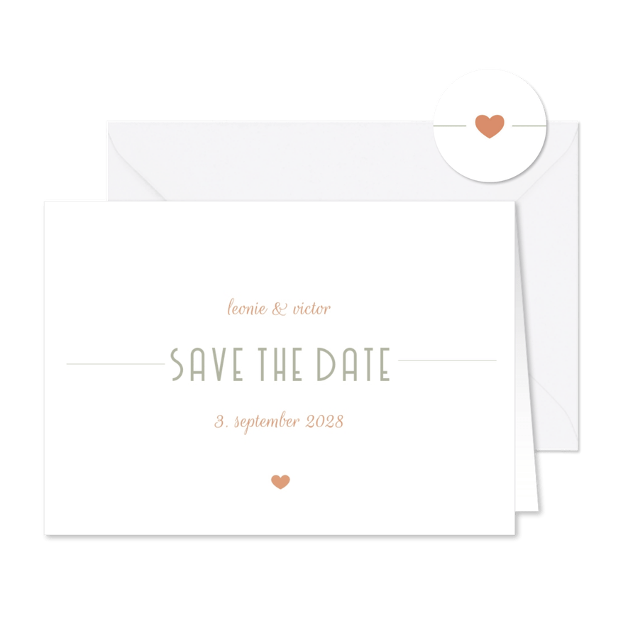 Save-the-Date-Karte Hochzeitsdatum moderne Klassik - Karteneindruck