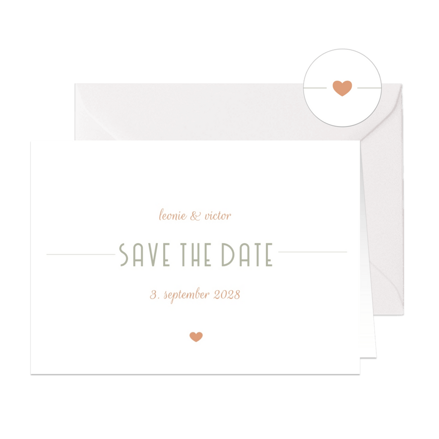 Save-the-Date-Karte Hochzeitsdatum moderne Klassik - Karteneindruck
