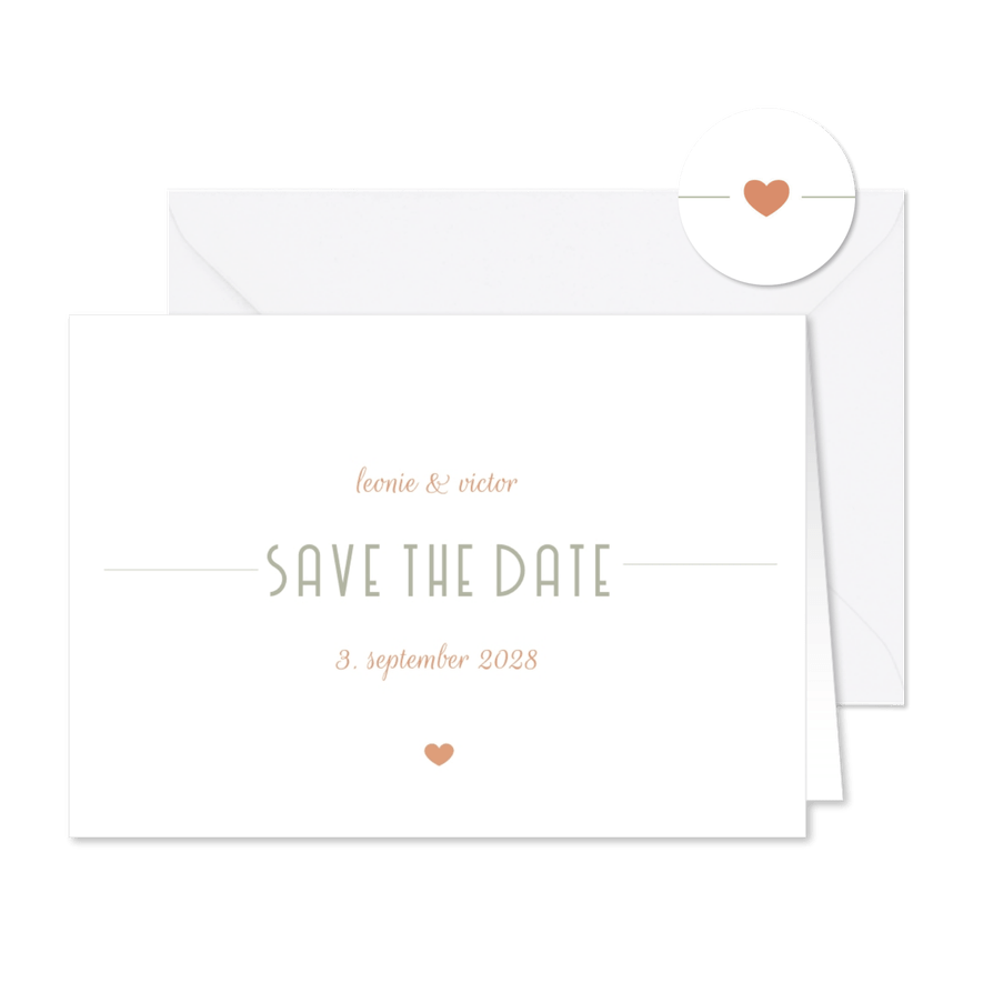 Save-the-Date-Karte Hochzeitsdatum moderne Klassik - Kartenvorschau