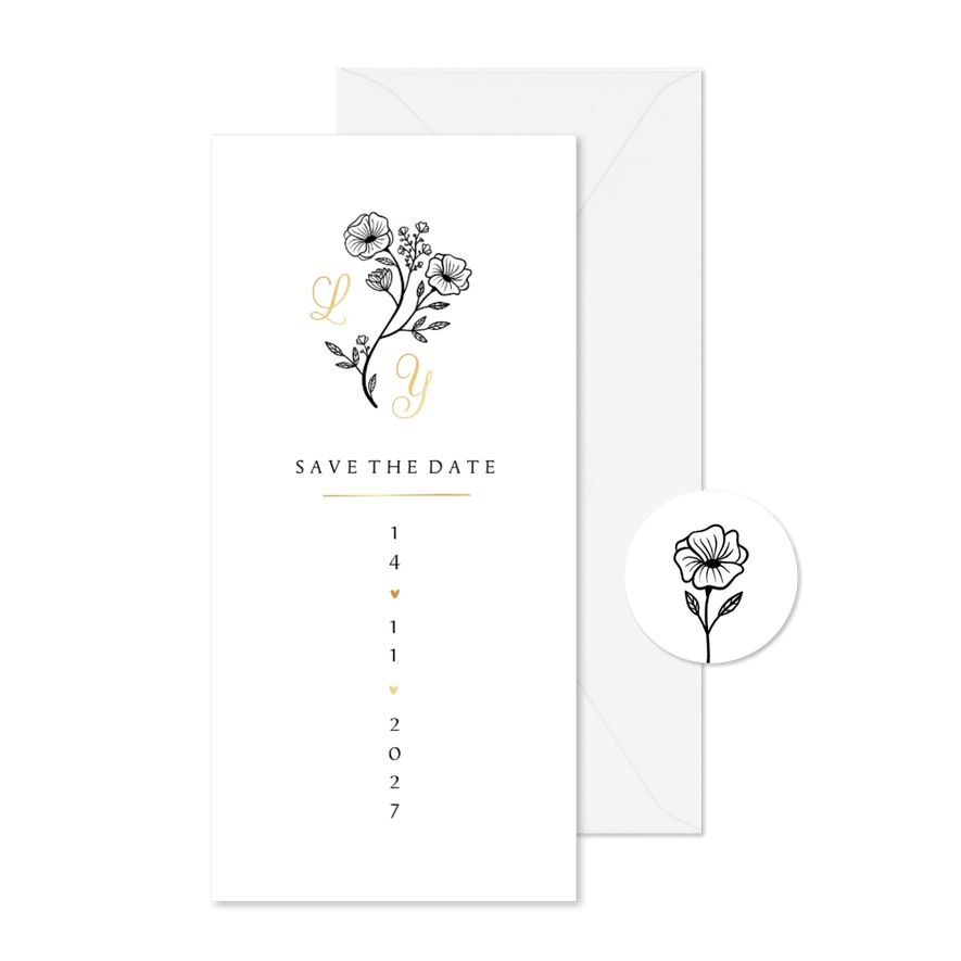 Save the Date Karte Illustration klassisch - Karteneindruck