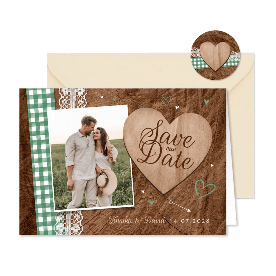 Save-the-Date-Karte Trachtenlook - Karteneindruck