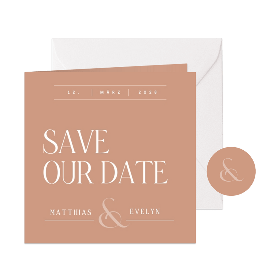 Save-the-Date-Karte typografisch - Karteneindruck
