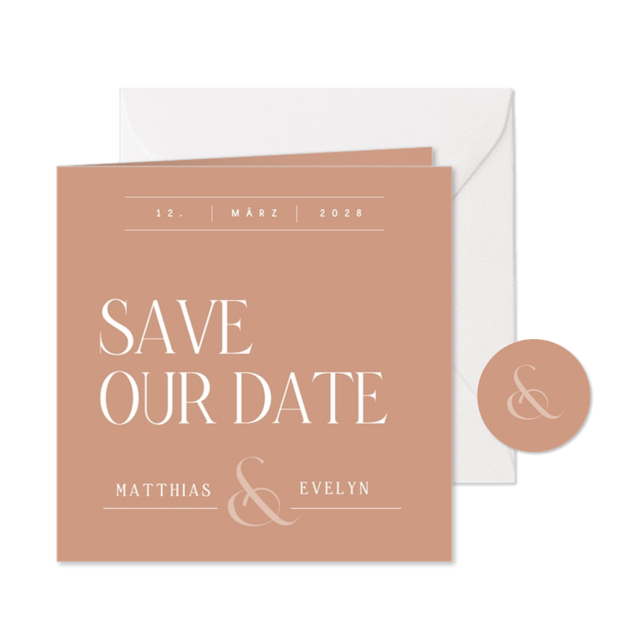 Save-the-Date-Karte typografisch - Karteneindruck
