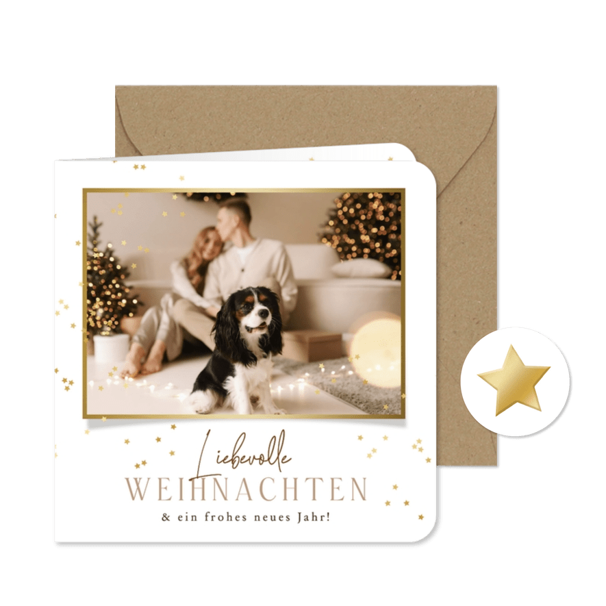 Schlichte Fotokarte 'Liebevolle Weihnachten'  - Karteneindruck
