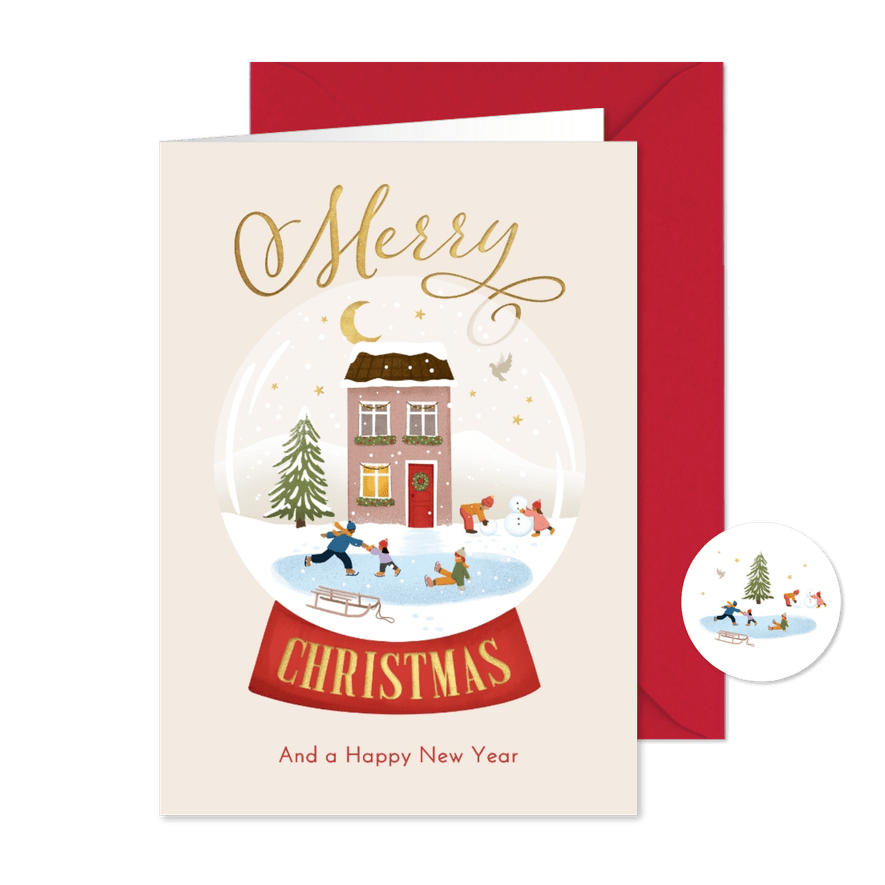 Schneekugel Weihnachtskarte SOS Kinderdörfer  - Karteneindruck
