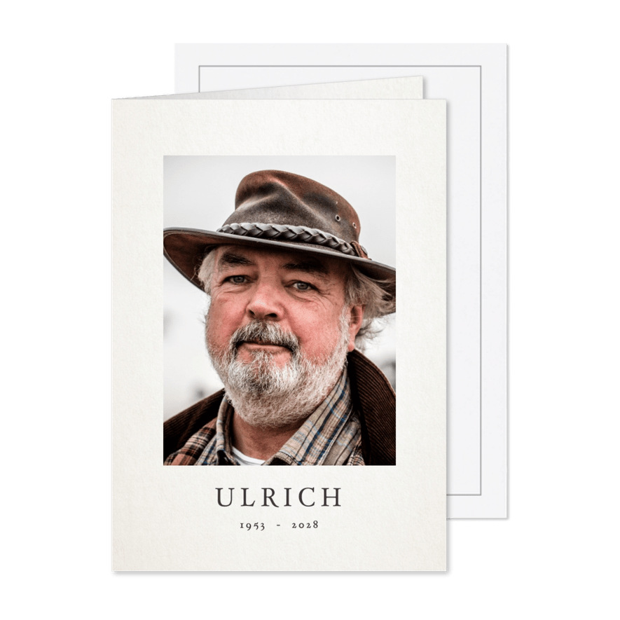 Sterbebild Andenken Fotokarte - Karteneindruck

