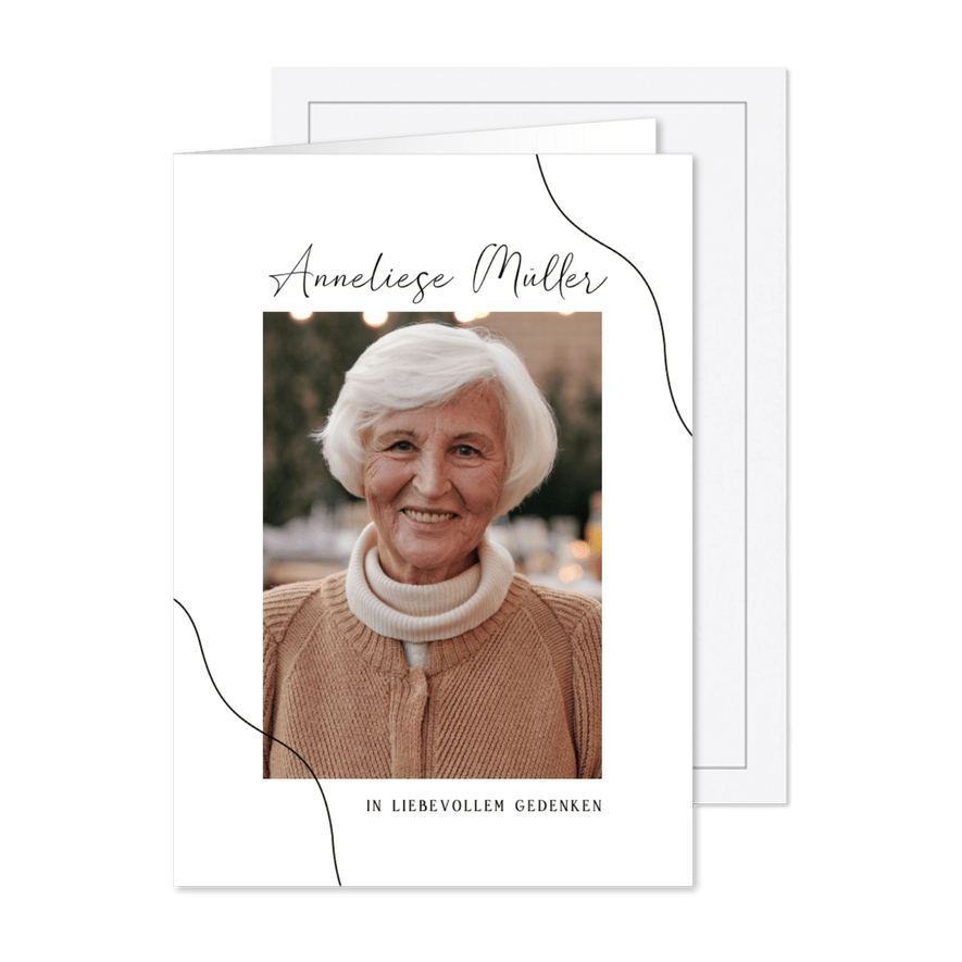 Sterbebild Foto & grafische Linien - Karteneindruck
