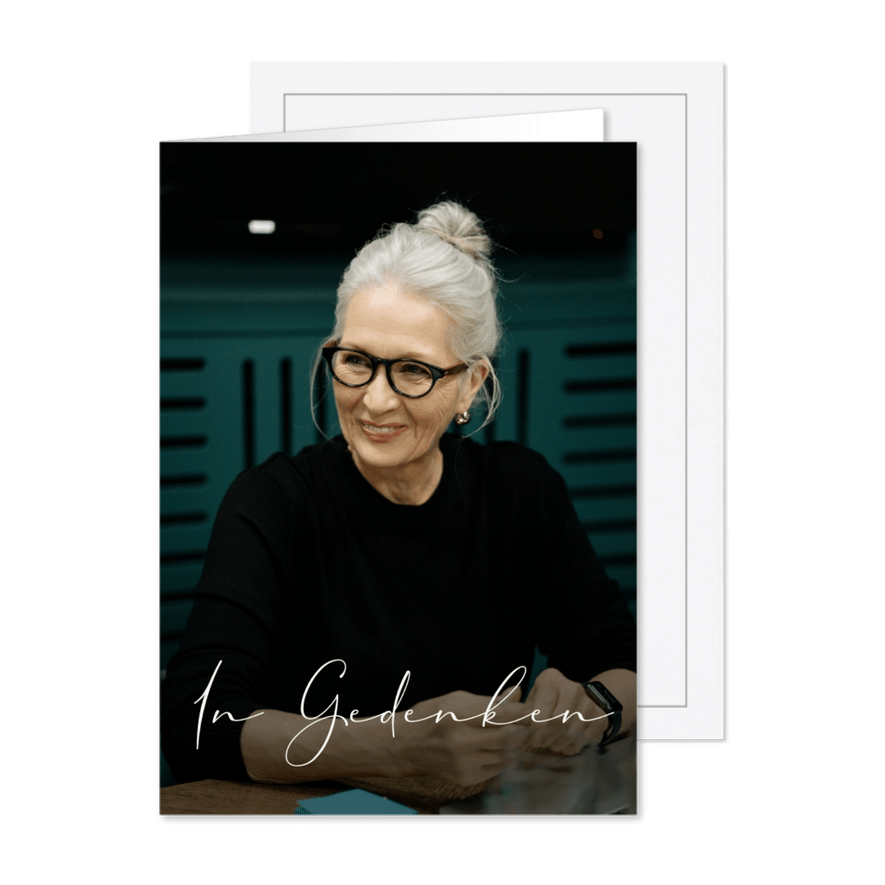 Sterbebild mit großem Foto  - Karteneindruck
