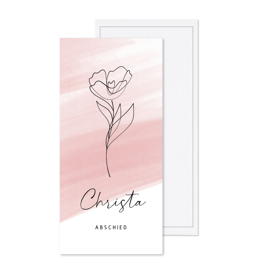 Sterbebildkarte Wasserfarbe & Rosenillustration - Karteneindruck
