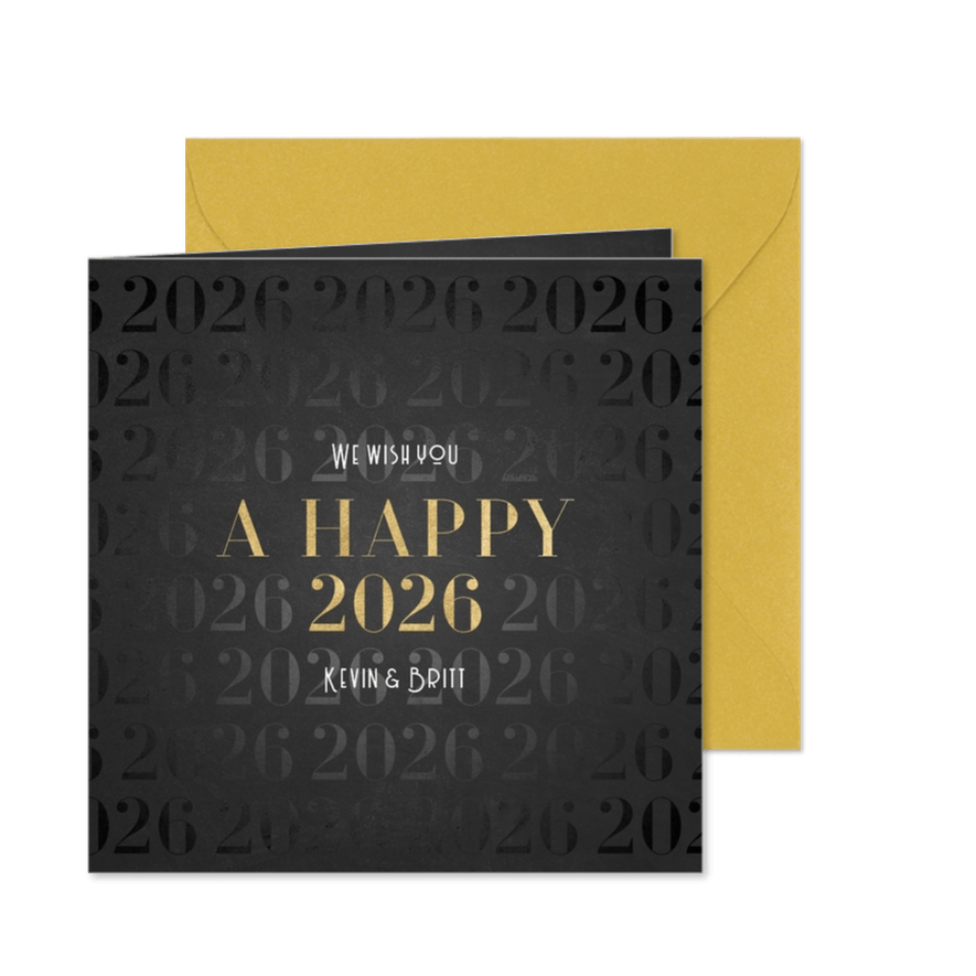Stilvolle Neujahrskarte A Happy 2026 Foto innen - Karteneindruck
