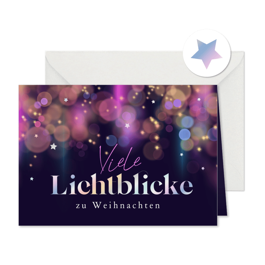 Stilvolle Weihnachtsgrüße 'Lichtblicke' - Kartenvorschau

