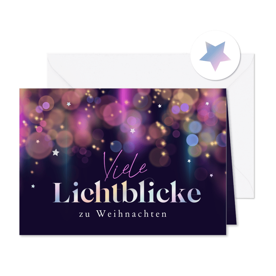 Stilvolle Weihnachtsgrüße 'Lichtblicke' - Karteneindruck