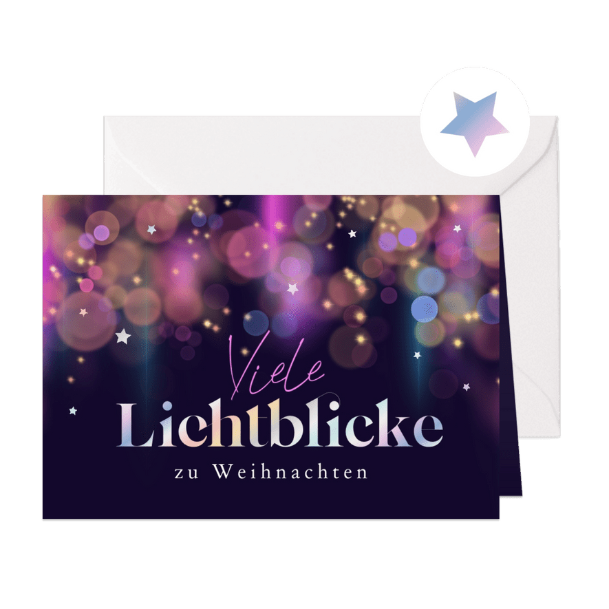 Stilvolle Weihnachtsgrüße 'Lichtblicke' - Karteneindruck
