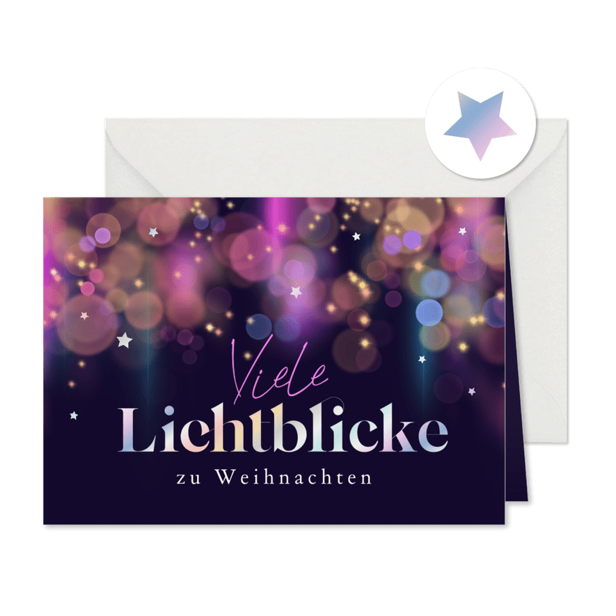 Stilvolle Weihnachtsgrüße 'Lichtblicke' - Karteneindruck
