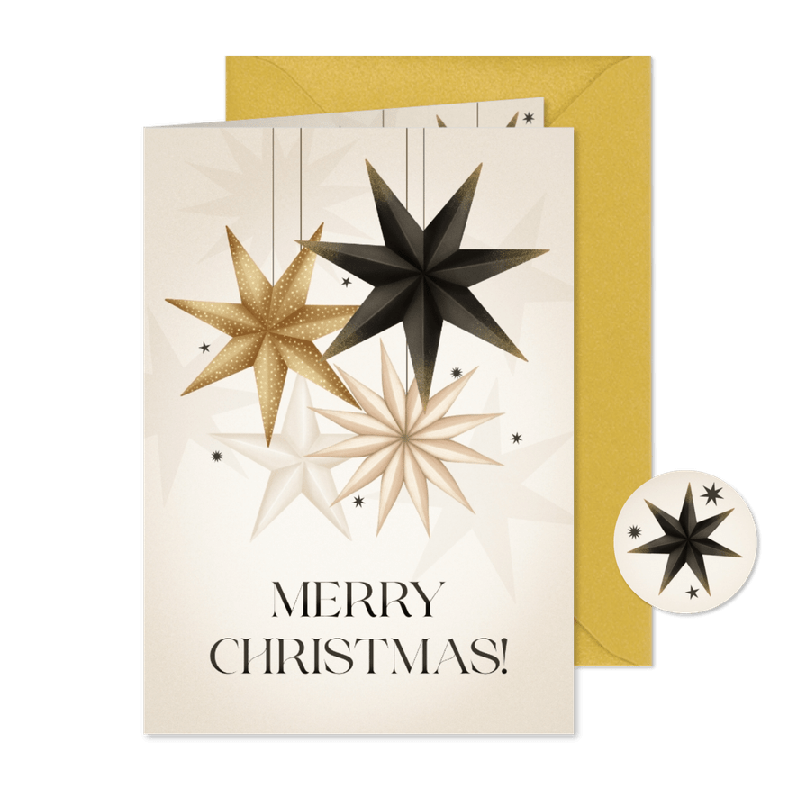 Stilvolle Weihnachtskarte mit Adventssternen - Karteneindruck
