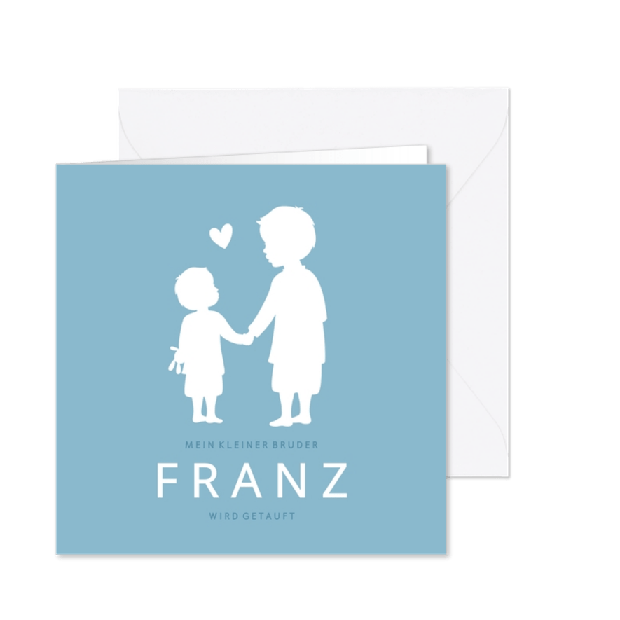 Taufkarte Scherenschnitt großer Bruder kleiner Bruder - Karteneindruck