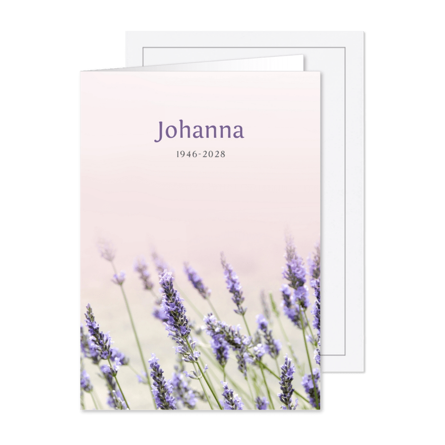 Traueranzeige Lavendel - Karteneindruck