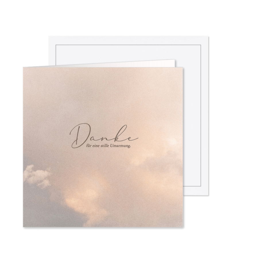 Trauerkarte Danke Wolkenhimmel Pastellfarben - Karteneindruck
