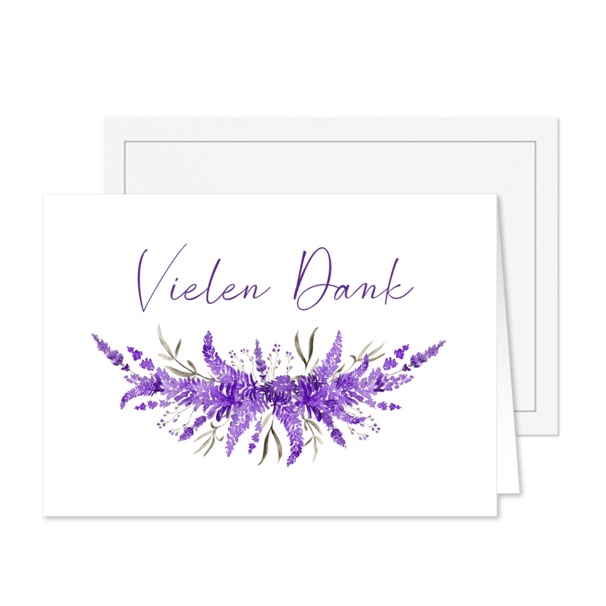 Trauerkarte Danksagung Blumengesteck Lavendel - Karteneindruck