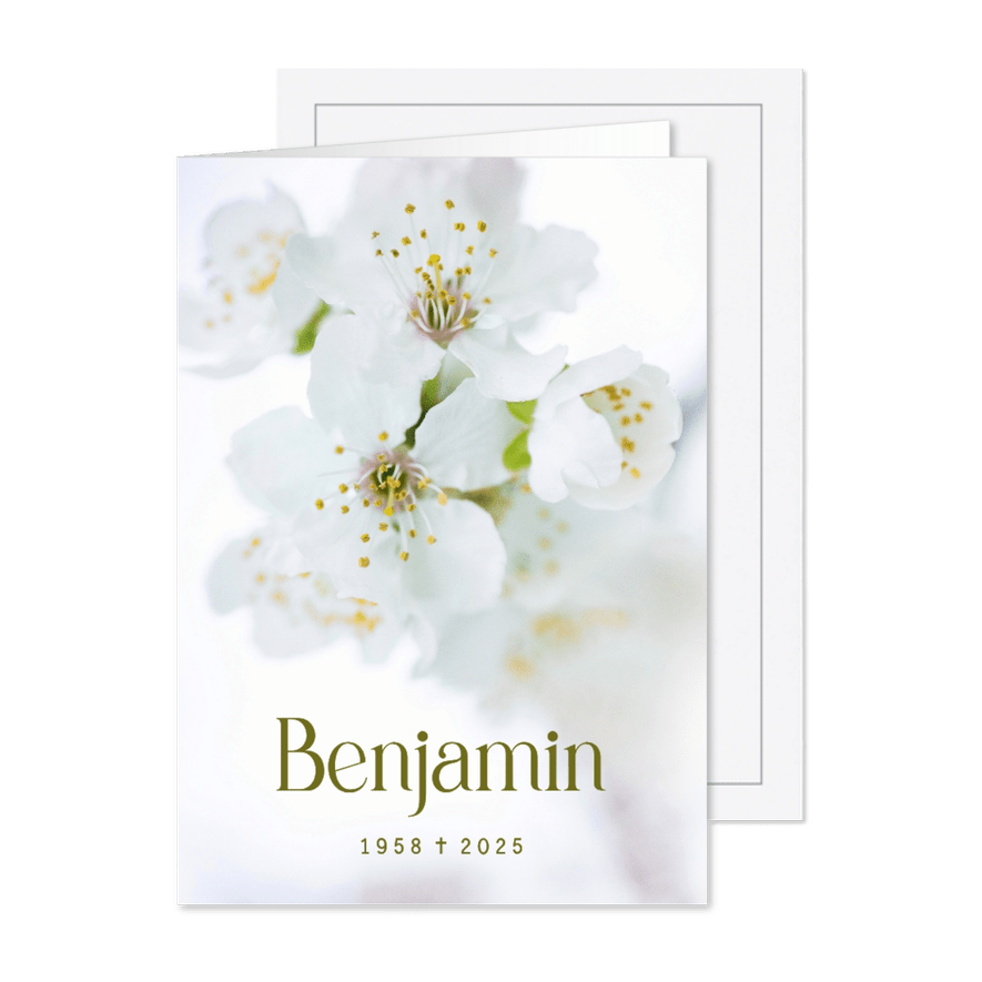 Trauerkarte Einladung Kirschblüten Naturfoto - Karteneindruck

