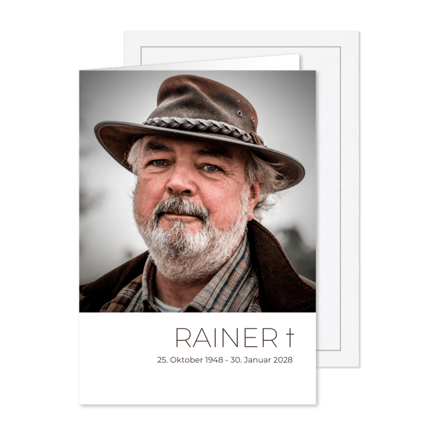 Trauerkarte Einladung Trauerfeier Foto schlicht - Karteneindruck
