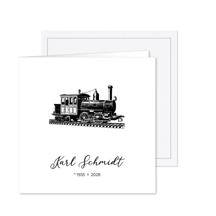 Trauerkarte Lokomotive  - Karteneindruck
